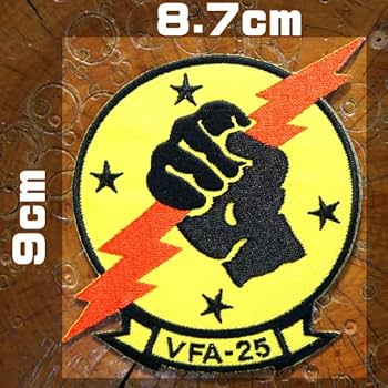 ミリタリー　ワッペン　米空軍 25戦闘飛行隊隊 25FSA-10 韓国 Amazon | トップガン ミリタリーワッペン【VFA-25記章 第25